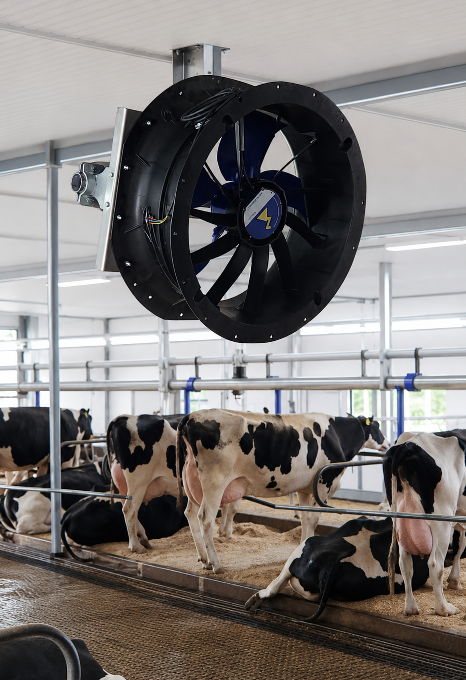 Ventiladores EC para bienestar animal en una granja
