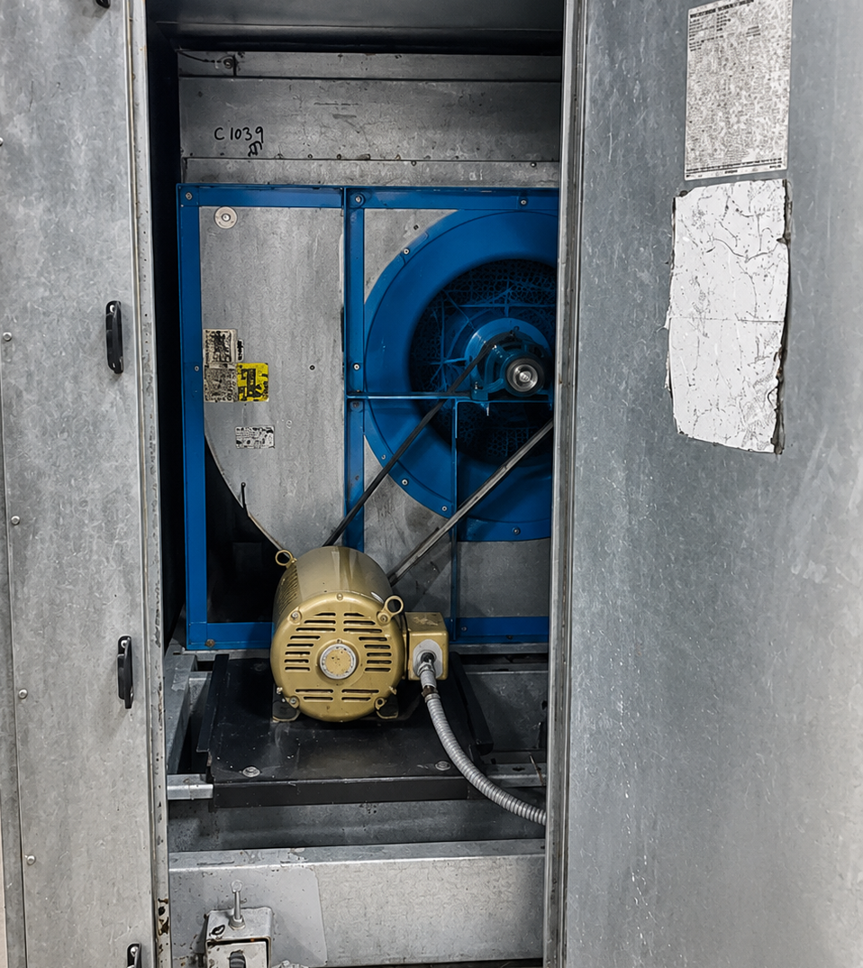 Ventilador centrífugo tradicional con transmisión por banda