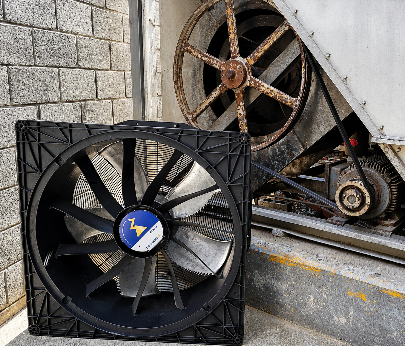 Comparación entre ventilador centrífugo original y ventilador axial EC