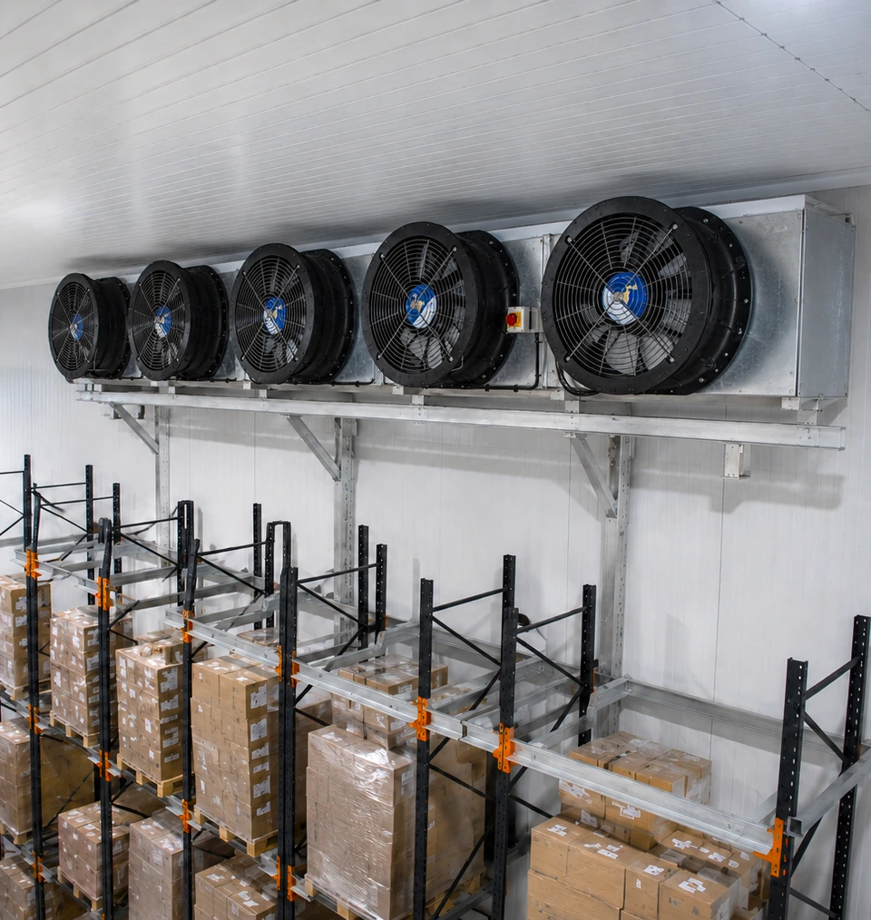 Unidad evaporadora equipada con ventiladores EC