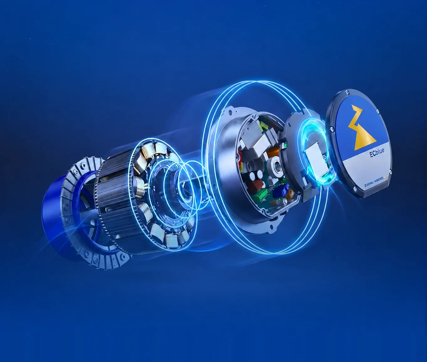 Motor EC explosionado para retrofit HVAC