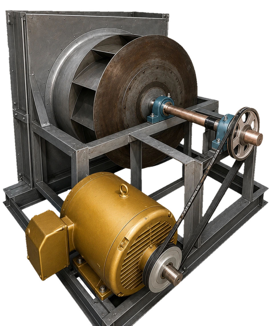 Ventilador centrífugo tradicional con motor externo